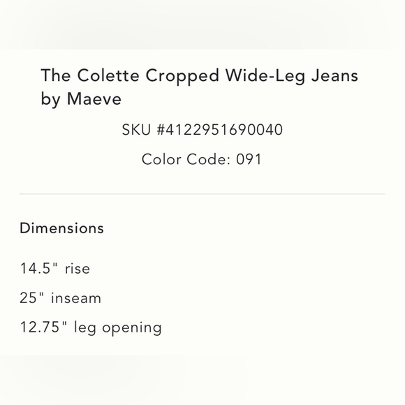 Anthropologie The Colette Cropped Wide-Leg Jeans Size 16W NWT - Picture 6 of 16